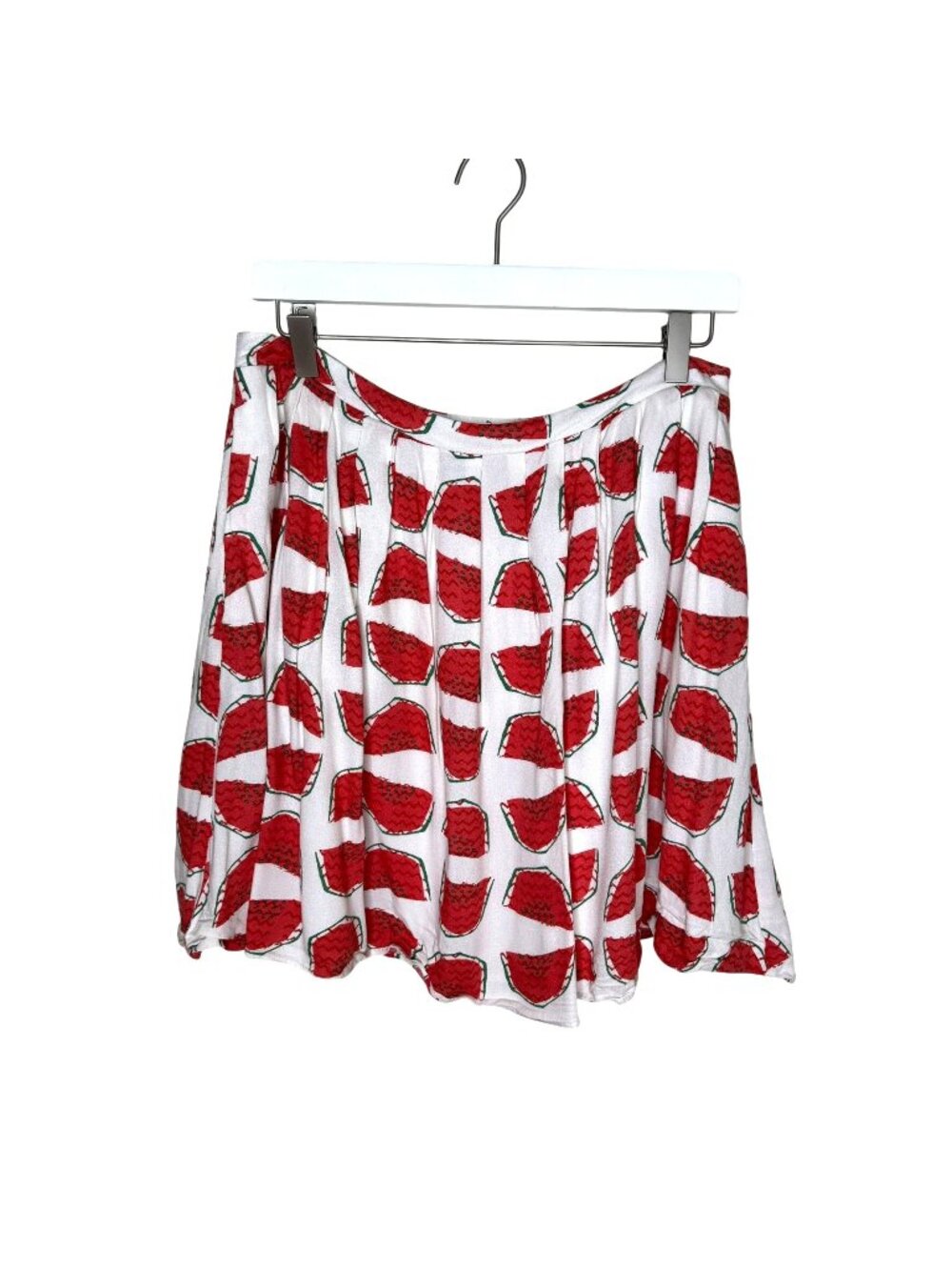 Tulip B White Watermelon Print Skater Skirt, Size Large